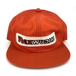 Trucker Hat Rexworks‎ Vintage Snapback K-products Orange USA Made
